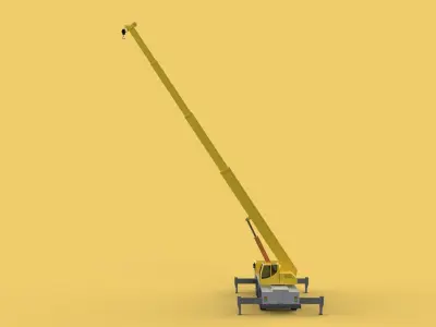 MOUNTED EXTENDED TELESCOPIC BOOM LONG REACH MOBILE CRANE ARM JIB 3D model