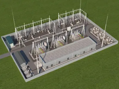 ELECTRICITY SUB STATION 3D model buy