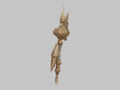 Whimsical Axe Weapon for fantasy games Low-poly 3D model