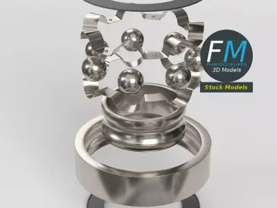 Sealed ball bearing 3D model