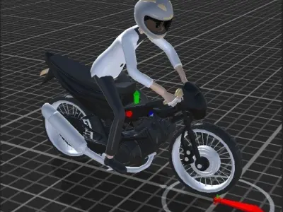 motorcycle boy Free low-poly 3D model