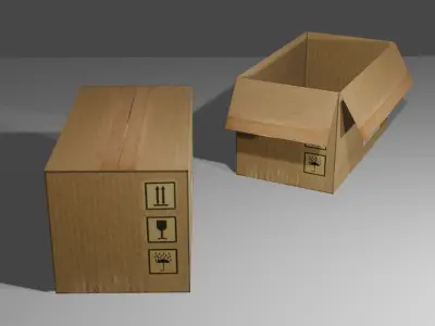 Cardboard Box - Package - Caixa Papelao Low-poly 3D model