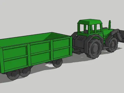 Farm Tractor Equipment Set  3D print model