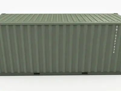 20ft Military Container Khaki 3D model
