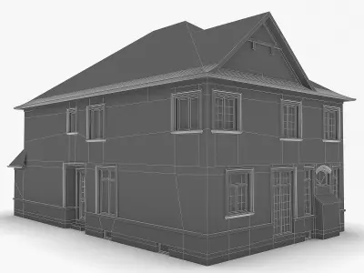 Cottage House 10  Low-poly 3D model