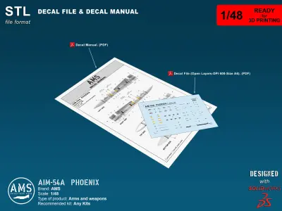 AIM-54A Phoenix - Scale 1-48 3D print model