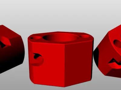 Locator-Dowel-Block hex nuts Free 3D model