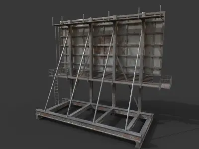 Rooftop Billboard model Low-poly 3D model