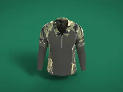 Military Outfit - T-shirt Low-poly 3D model 47