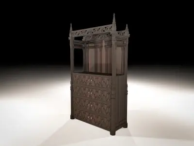 Gothic furniture set 3D model