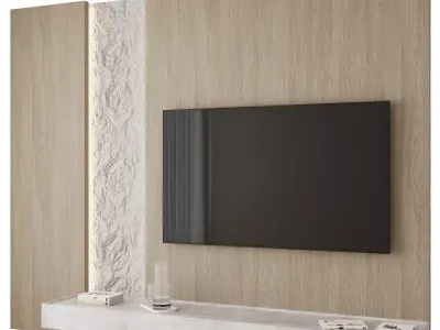  TV wall panel 004 Free 3D model
