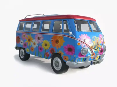  Volkswagen 1974 T1 Transporter 3D model