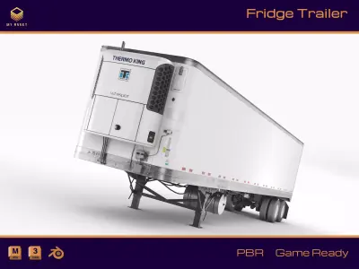 Fridge trailer Low-poly 3D model