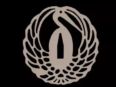 tsuba logo of bird in circle Free low-poly 3D model
