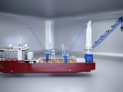 Crane Ship Low-poly 3D model