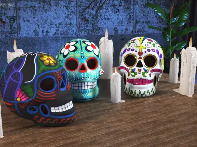 Day of the Dead Skulls 3D model