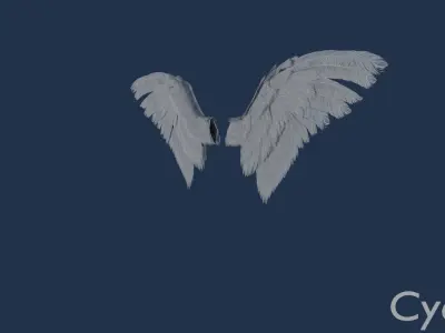 Wings cycles angel Low-poly 3D model