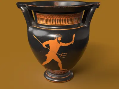 Ancient Greek Krater  Stylized Game-Ready Jug Low-poly 3D model