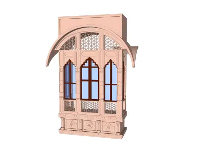 indian jodhpuri stone jharokha 3D model buy