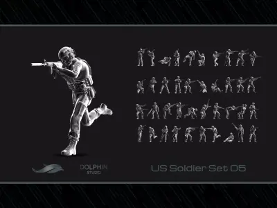US Soldier Set 05 Free 3D print model
