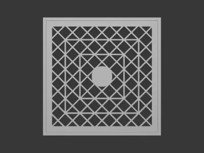 Steampunk Grating Flooring Low-poly 3D model