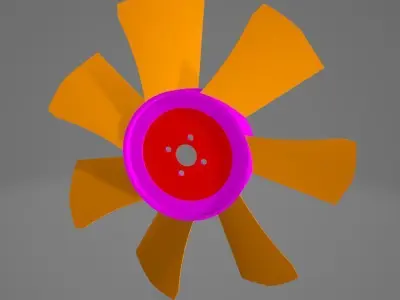 Industrial propeller Low-poly 3D model
