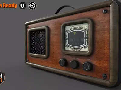 Radio Retro Version 1 Low-poly 3D model
