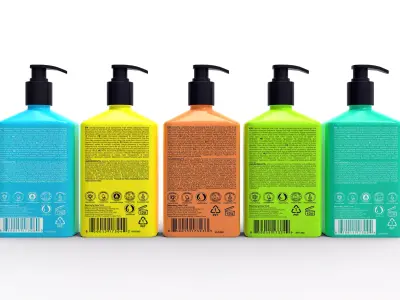 Shampoo Bottles Low-poly 3D model