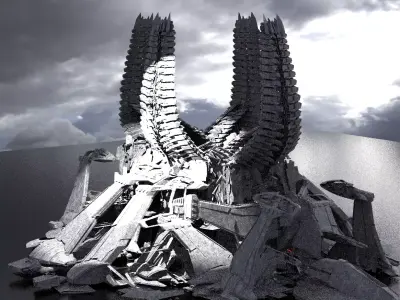 Alien Spine Tower City 1 3D model