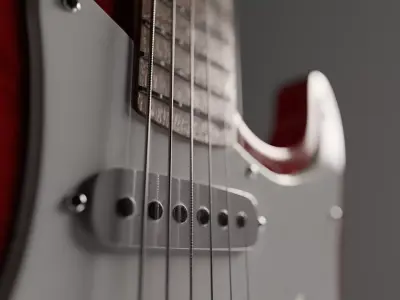 Squier by fender electric guitar  Low-poly 3D model