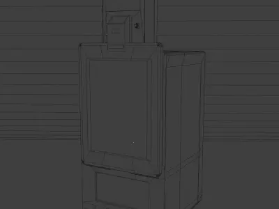 Low-Poly Newspaper Machine Free low-poly 3D model