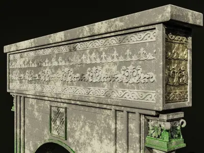 Medieval Gate Entrance Low-poly 3D model