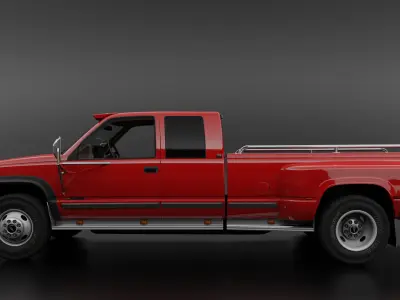 Chevy 3500 Dually Pickup Truck - Complete Model  3D model