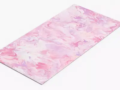 Fitness Mat with Pastel Swirl Design Pink 3D model
