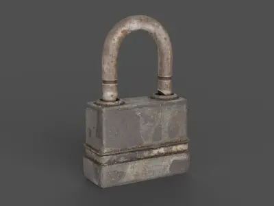 Old metal Lock Low-poly 3D model