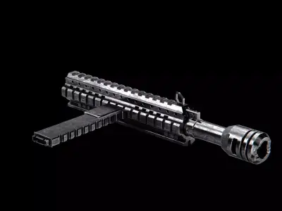 Module tactic stock muzzle industrial style 3D model