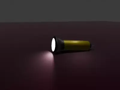  Retro Handheld Flashlight 3D Model 3D model