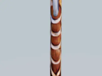 Wooden viking axe Free low-poly 3D model