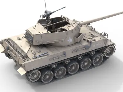 M18 HellCat Tank Destroyer Low-poly 3D model by ultra3dmodels