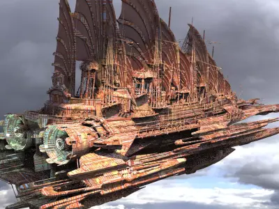 Red Drake Blade Ship 3D model