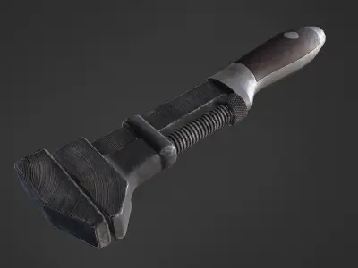 Adjustable Wrench Low-poly 3D model