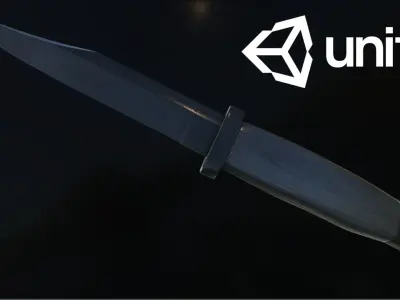 Low poly Knife four different knives Low-poly 3D model