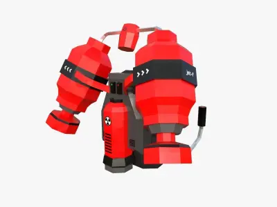 05 Jetpack Low Poly F Collection - SciFi Character Design