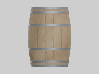 Light Toasted Lowpoly Bourbon Barrel Low-poly 3D model