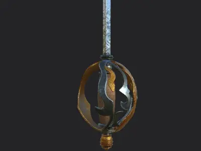 Rapier sword Low-poly 3D model purchase