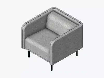 Seat - Sofa - Simplicity - Type 3 - Single Low-poly 3D model