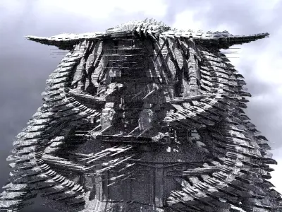 Fusion City Alien Bridge Aliens Inspired 3D model