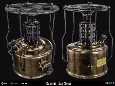 Camping Gas Stove Low-poly 3D model