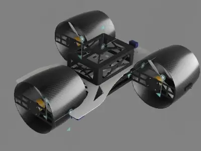 PLAYDRONE drone with two wheels 3D model