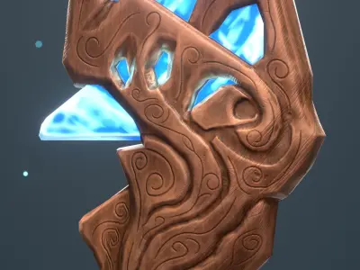 Stylized Ice Sword Low-poly 3D model